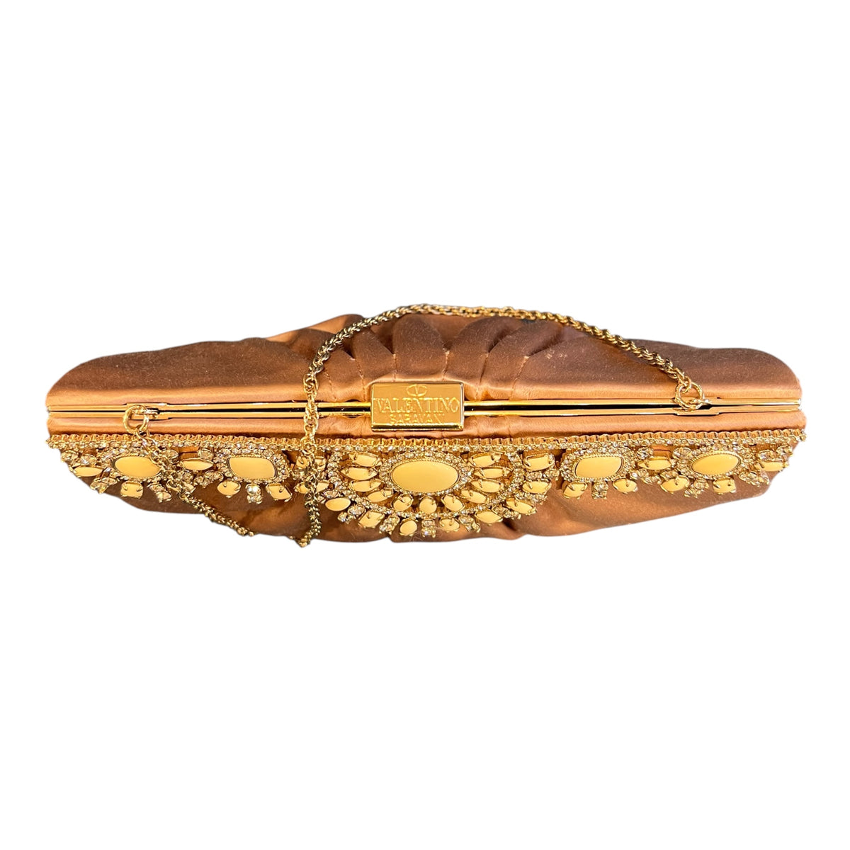 Pink Valentino Satin Clutch Bag with Charms