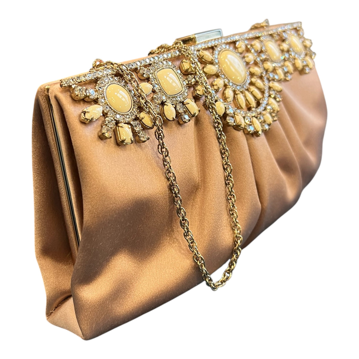 Pink Valentino Satin Clutch Bag with Charms