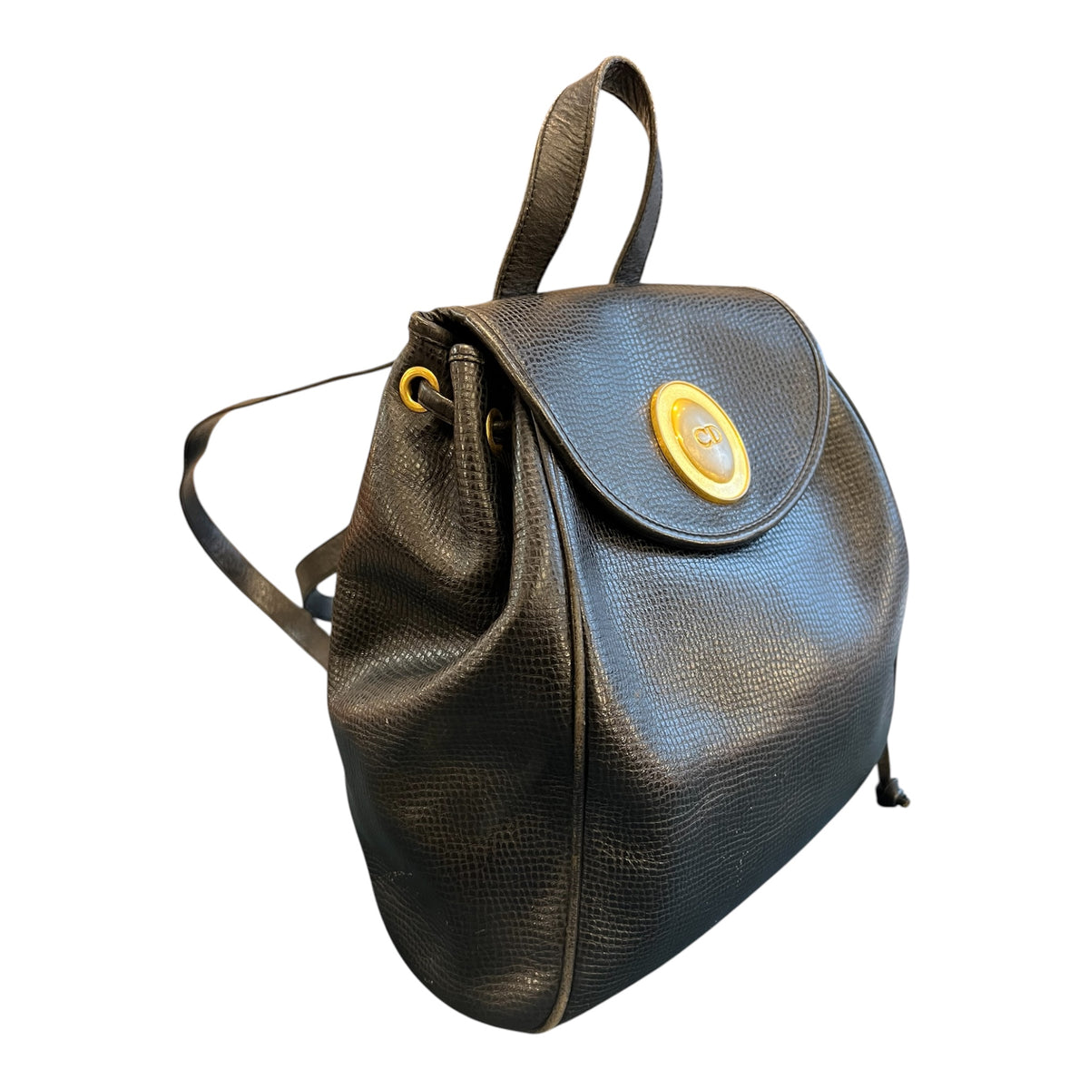 Black Christian Dior Leather Backpack