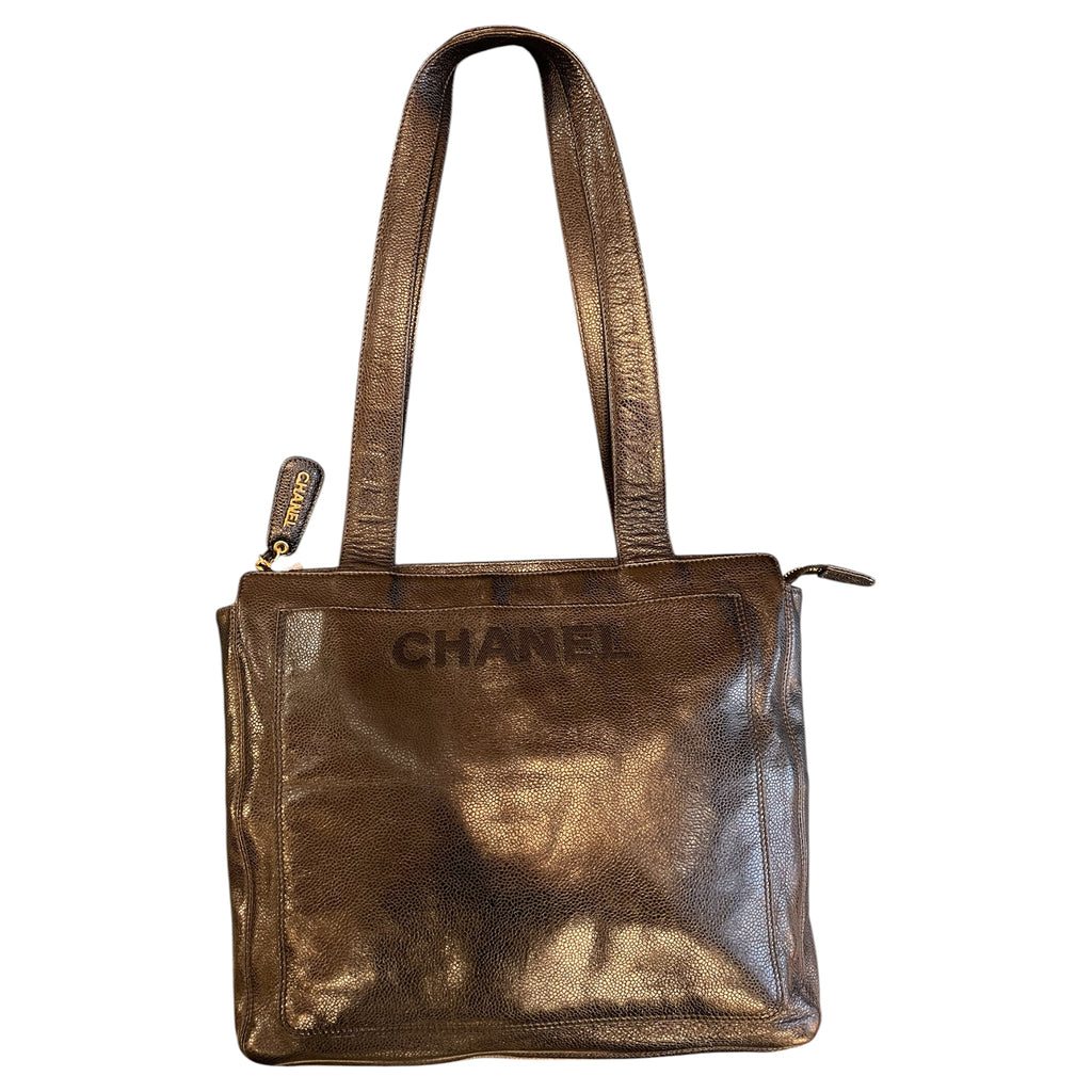 1997 Chanel Caviar LAX Logo Tote Handbag