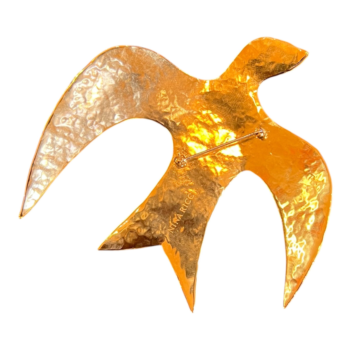 2010 Nina Ricci Golden Elegant Swallow Brooch