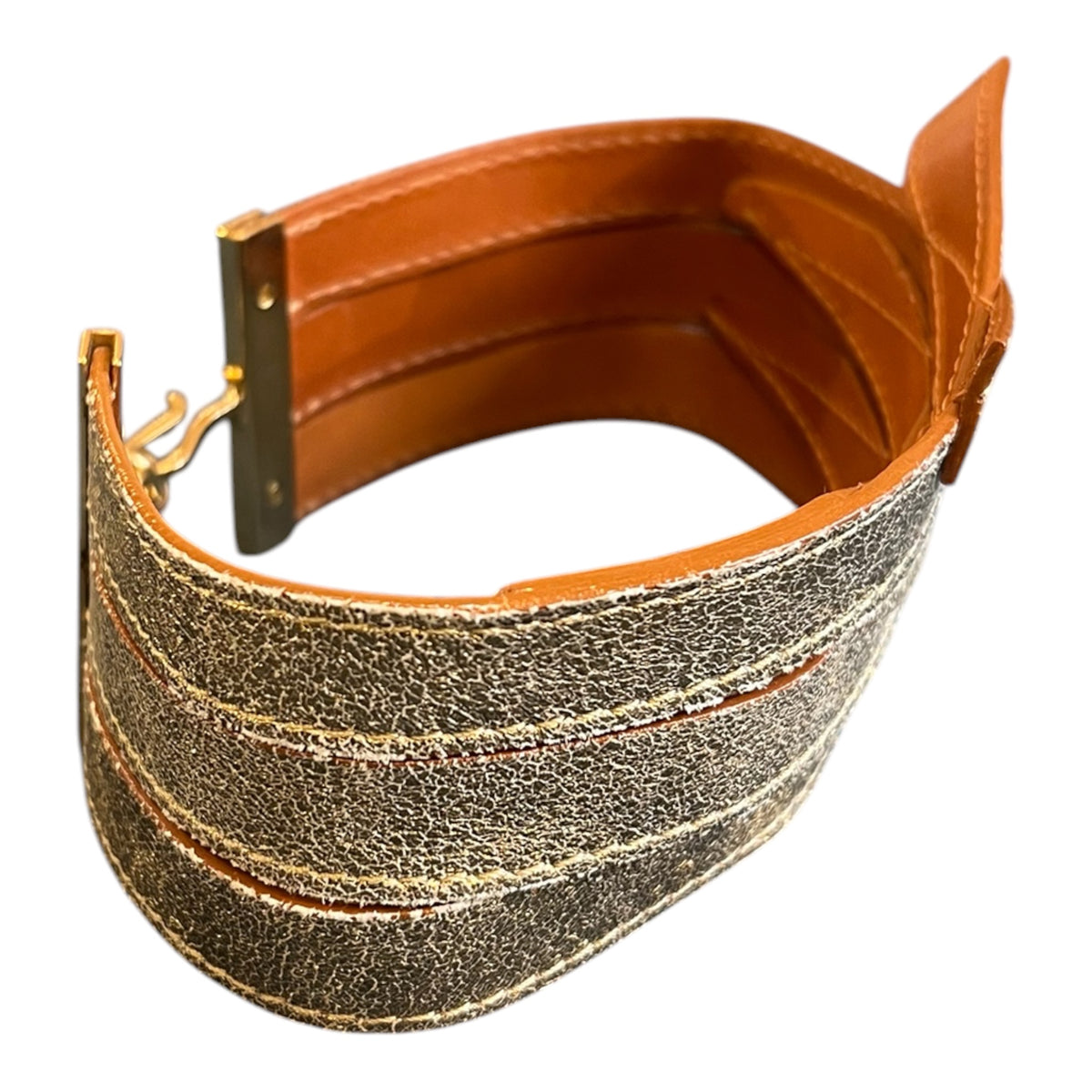 2003-2004 Christian Dior Golden Leather Choker from the Matrix Collection by John Galliano