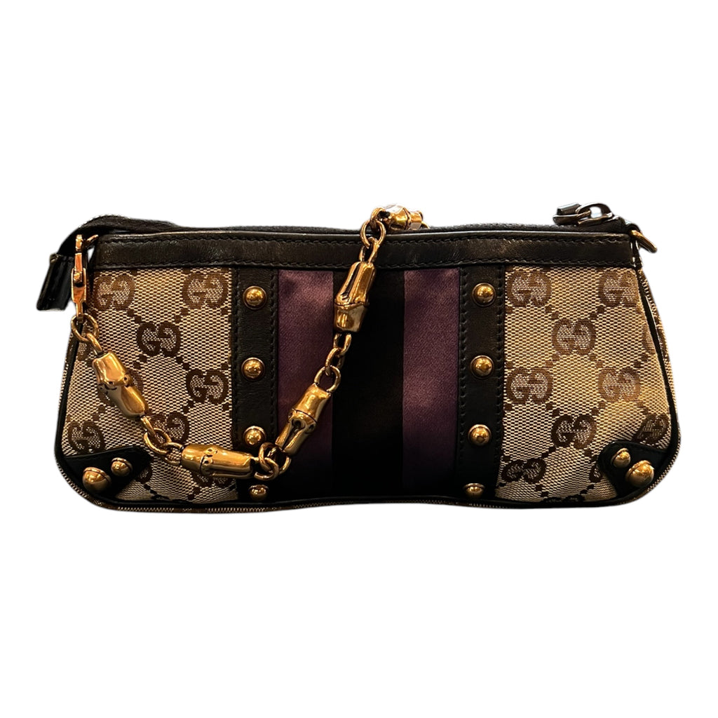 Gucci GG Canvas Web Studded Clutch