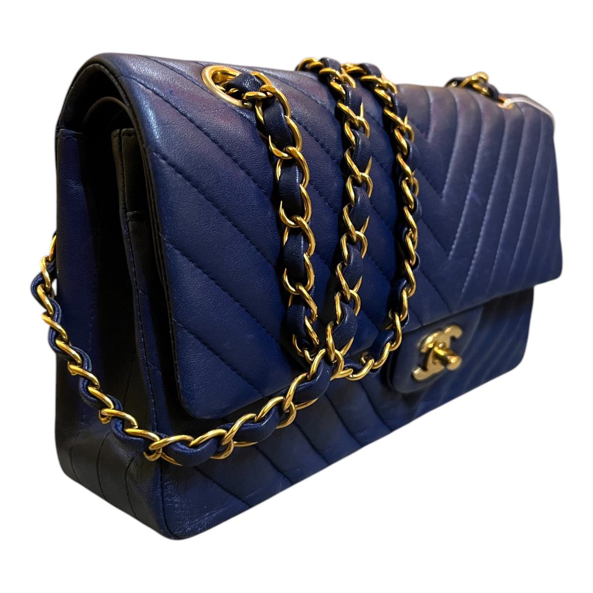 2015 Chanel Medium Classic Chevron Lambskin Double Flap Handbag