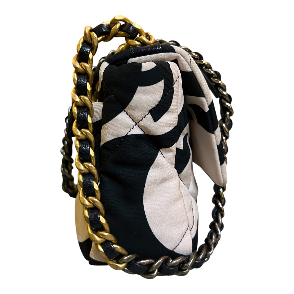 2022 Chanel Medium Printed Silk 19 Flap Bag