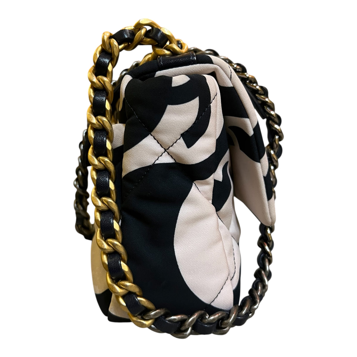 2022 Chanel Medium Printed Silk 19 Flap Bag