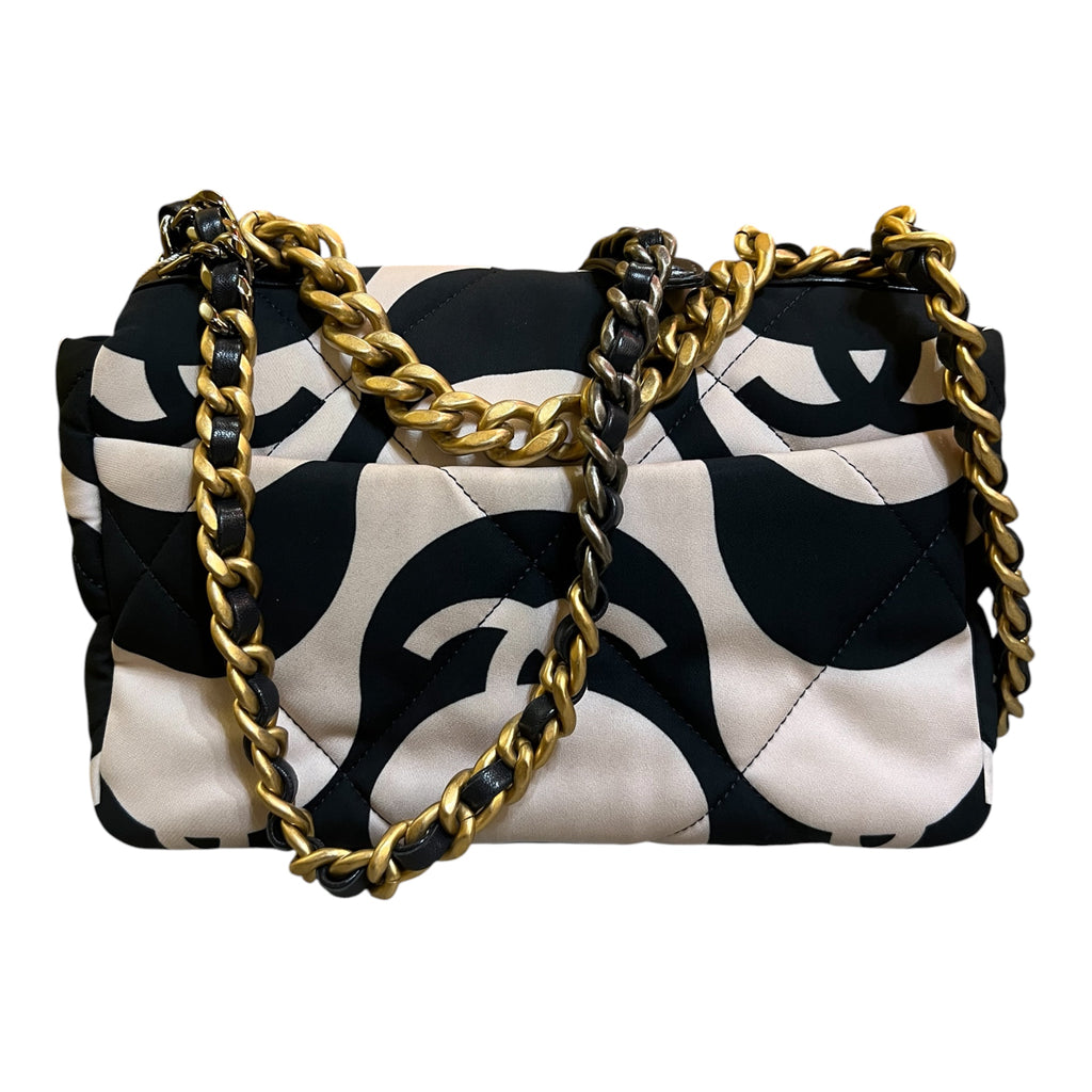 2022 Chanel Medium Printed Silk 19 Flap Bag
