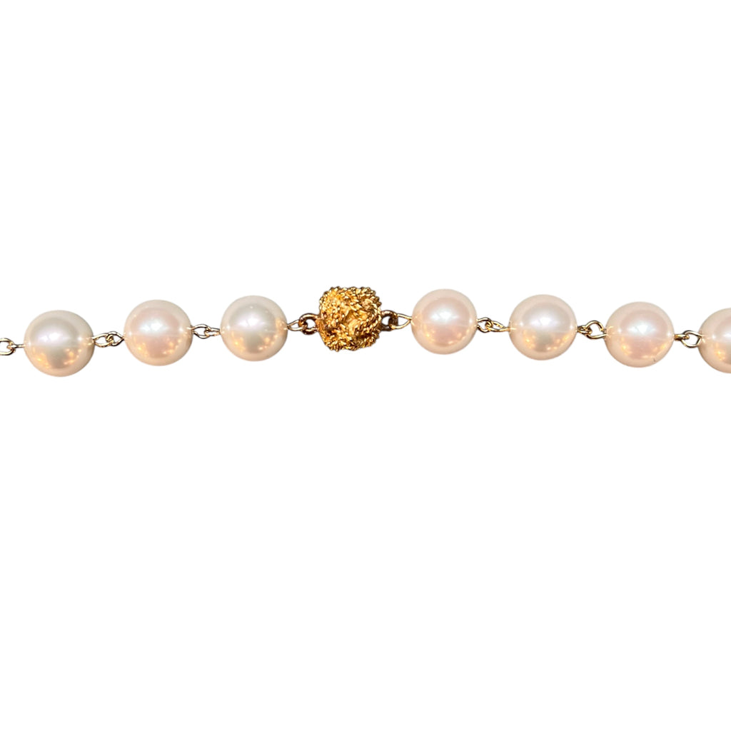 Chanel CC Gold-Plated and Faux Pearl Necklace