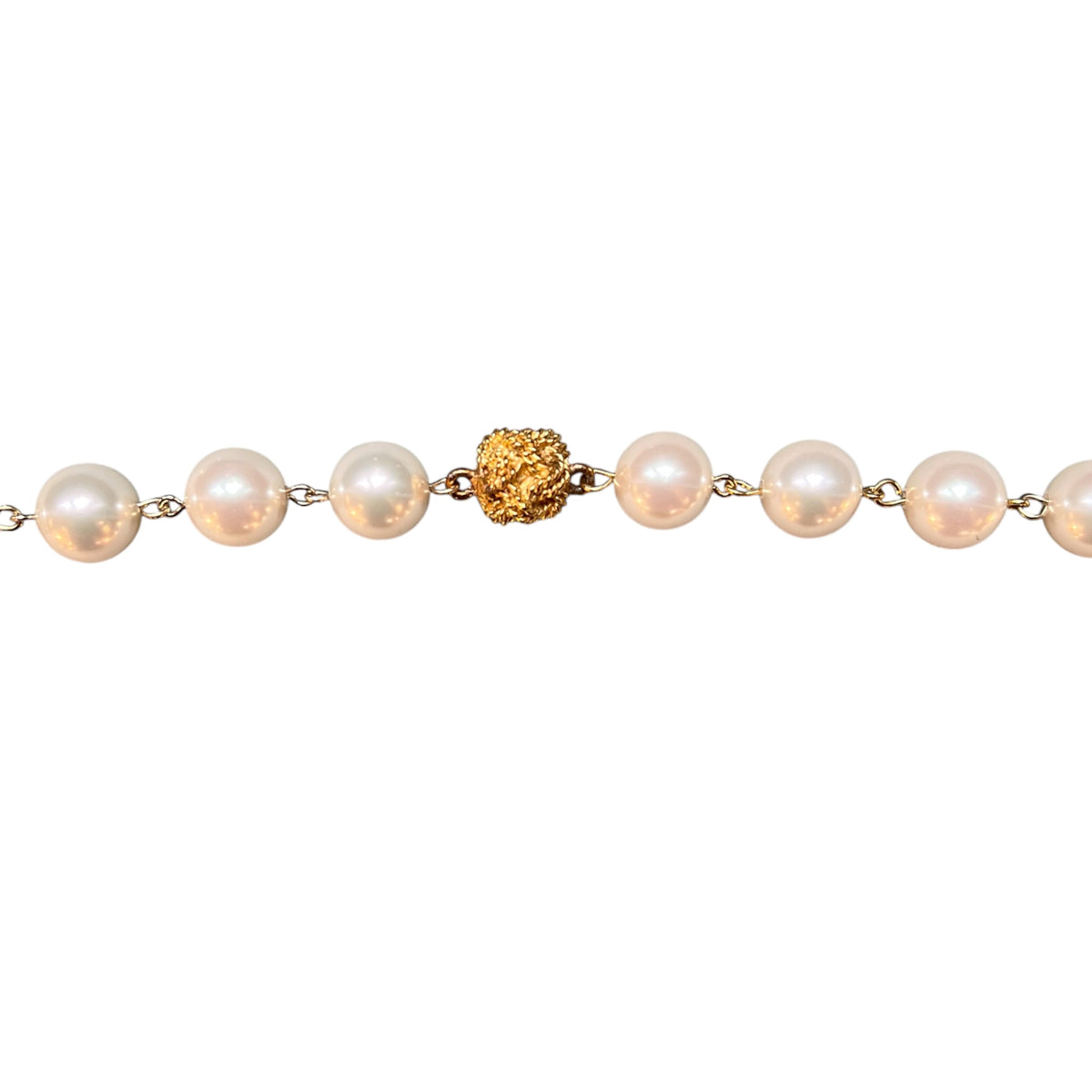 Chanel CC Gold-Plated and Faux Pearl Necklace