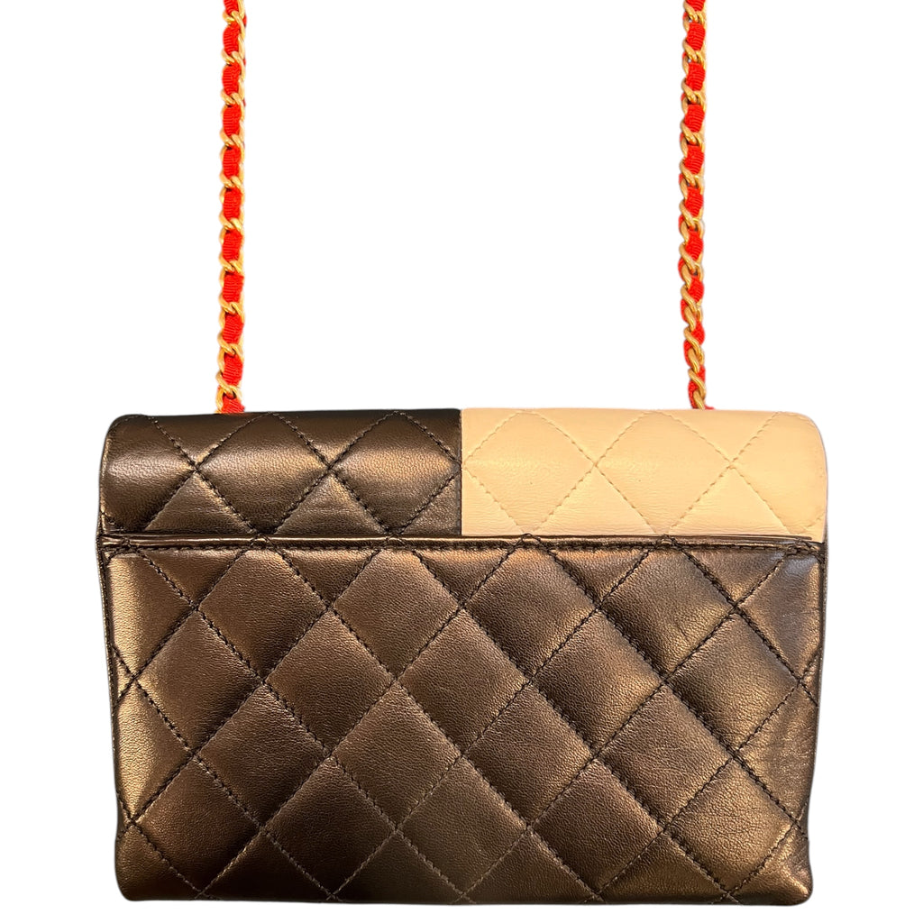 2016 Chanel Quilted Lambskin Colorblock Pagoda Flap