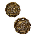 Chanel CC Gold-Plated Rhinestone Clip-On Earrings