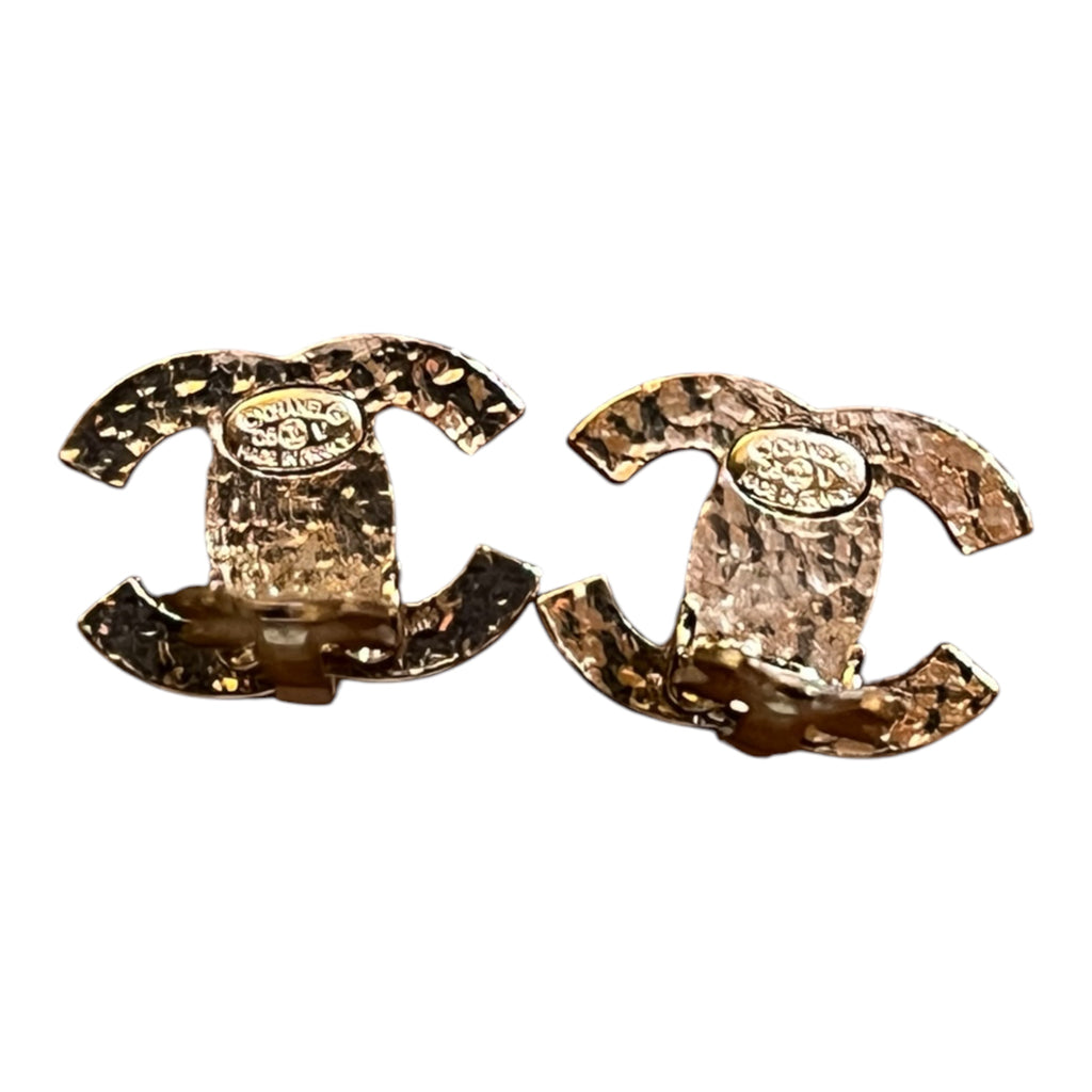 Chanel CC Gold-Plated Faux Pearl Clip-On Earrings