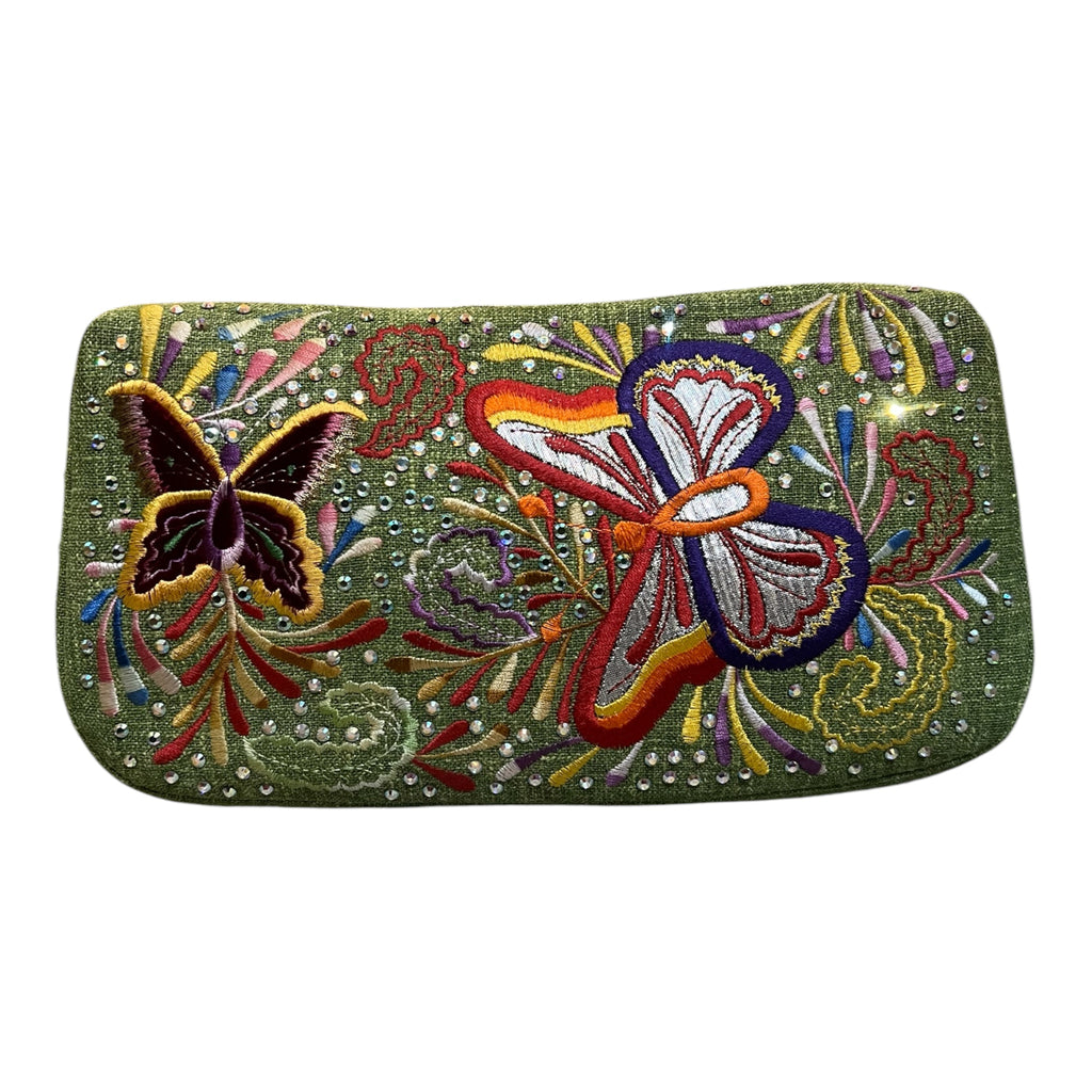 Dior Canvas Embroidered Butterfly Malice Clutch