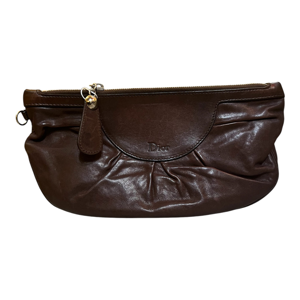 Dior Leather Babe Clutch Brown