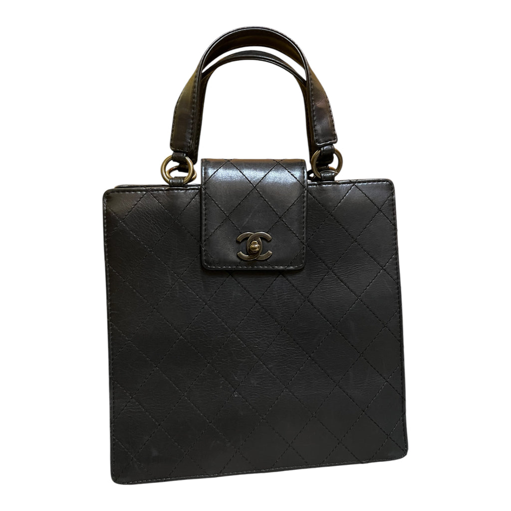 1996 Chanel CC Quilted Lambskin Turnlock Handbag