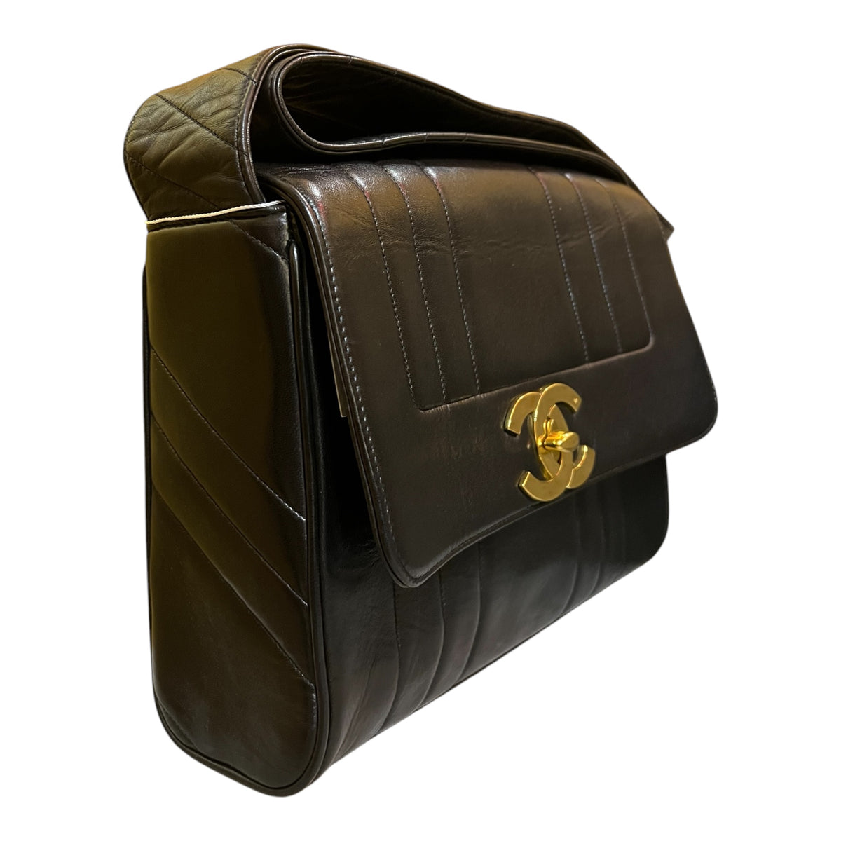 1991 Chanel Vertical Quilt Lambskin Flap Handbag