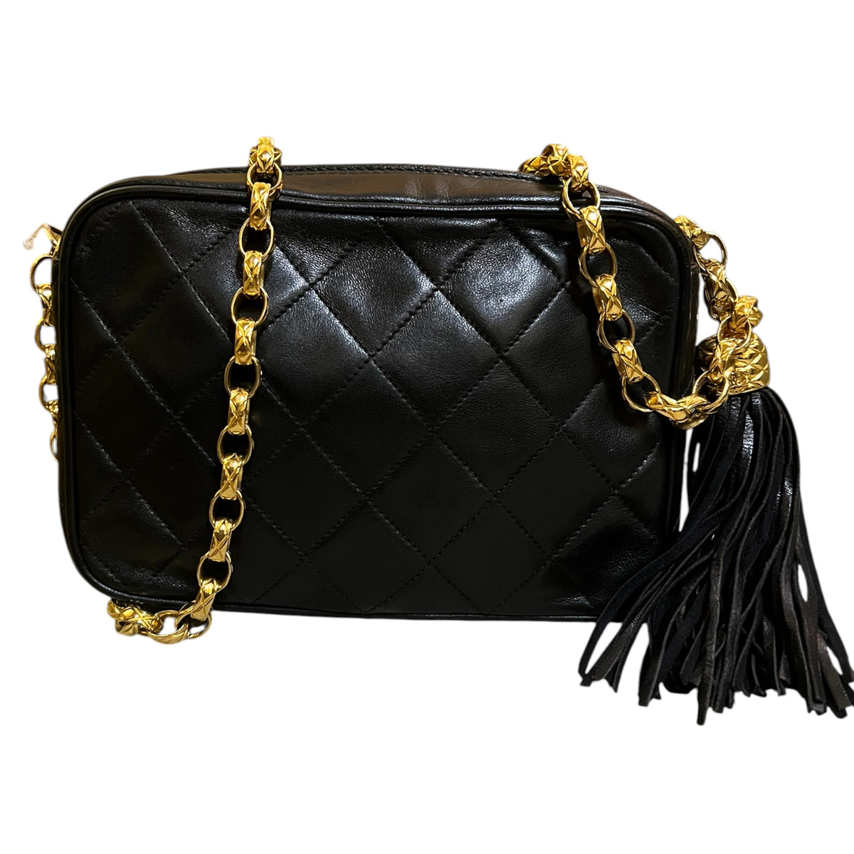 1989 Chanel CC Quilted Lambskin Tassel Camera Bag