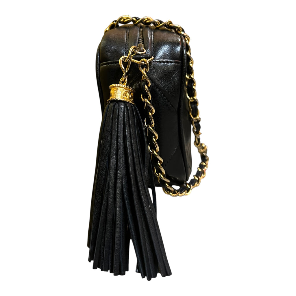 1986 Chanel CC Quilted Lambskin Tassel Camera Bag