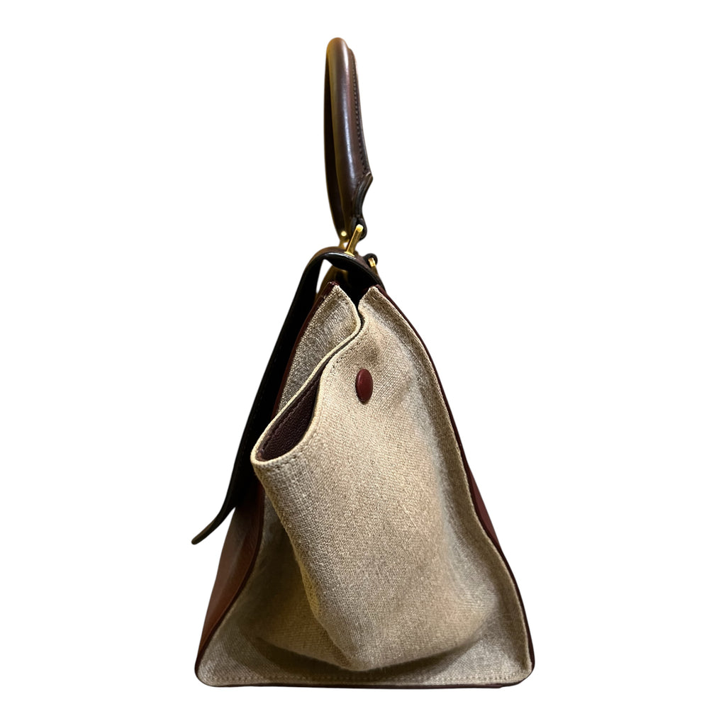 Céline Medium Tricolor Leather Trapeze Satchel