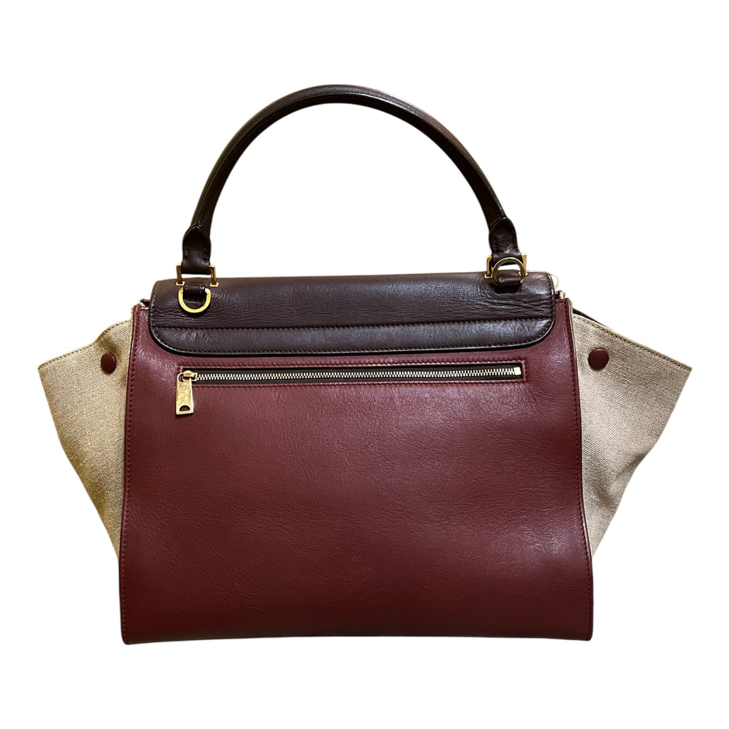 Céline Medium Tricolor Leather Trapeze Satchel