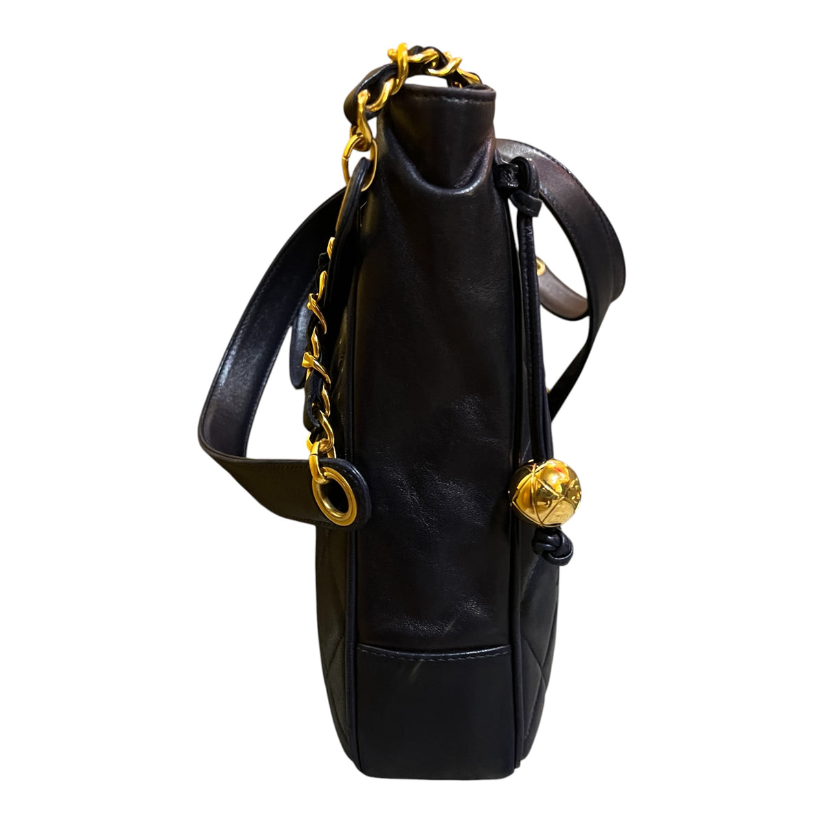 1994 Chanel Quilted Bicolor Lambskin Coco Ball Chain Tote