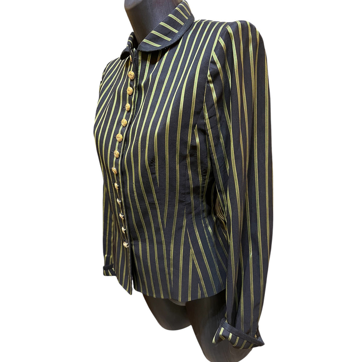 Nina Ricci tailored jacket in black with green stripes