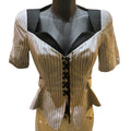 Mugler tailored jacket, white with black stripes