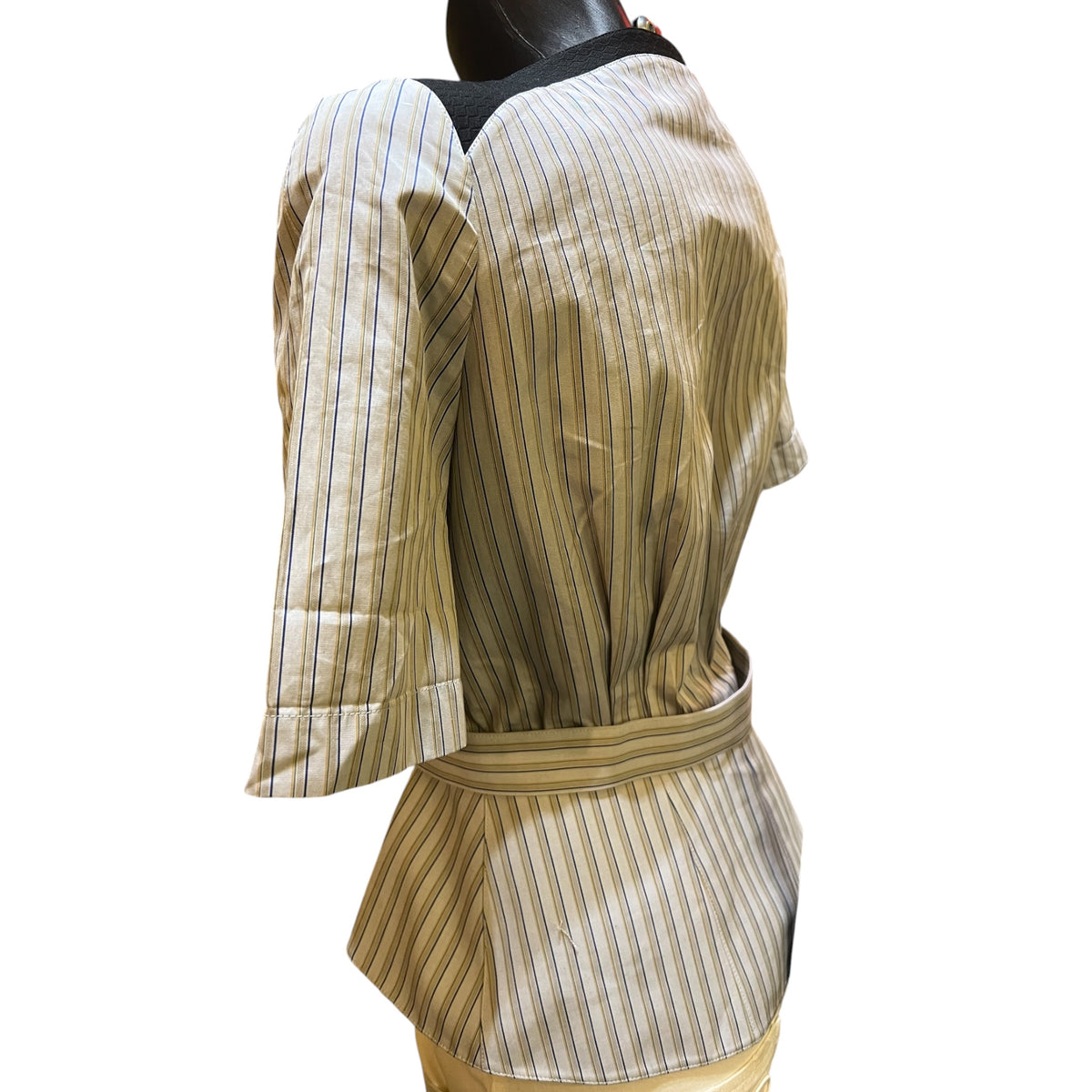 Mugler tailored jacket, white with black stripes