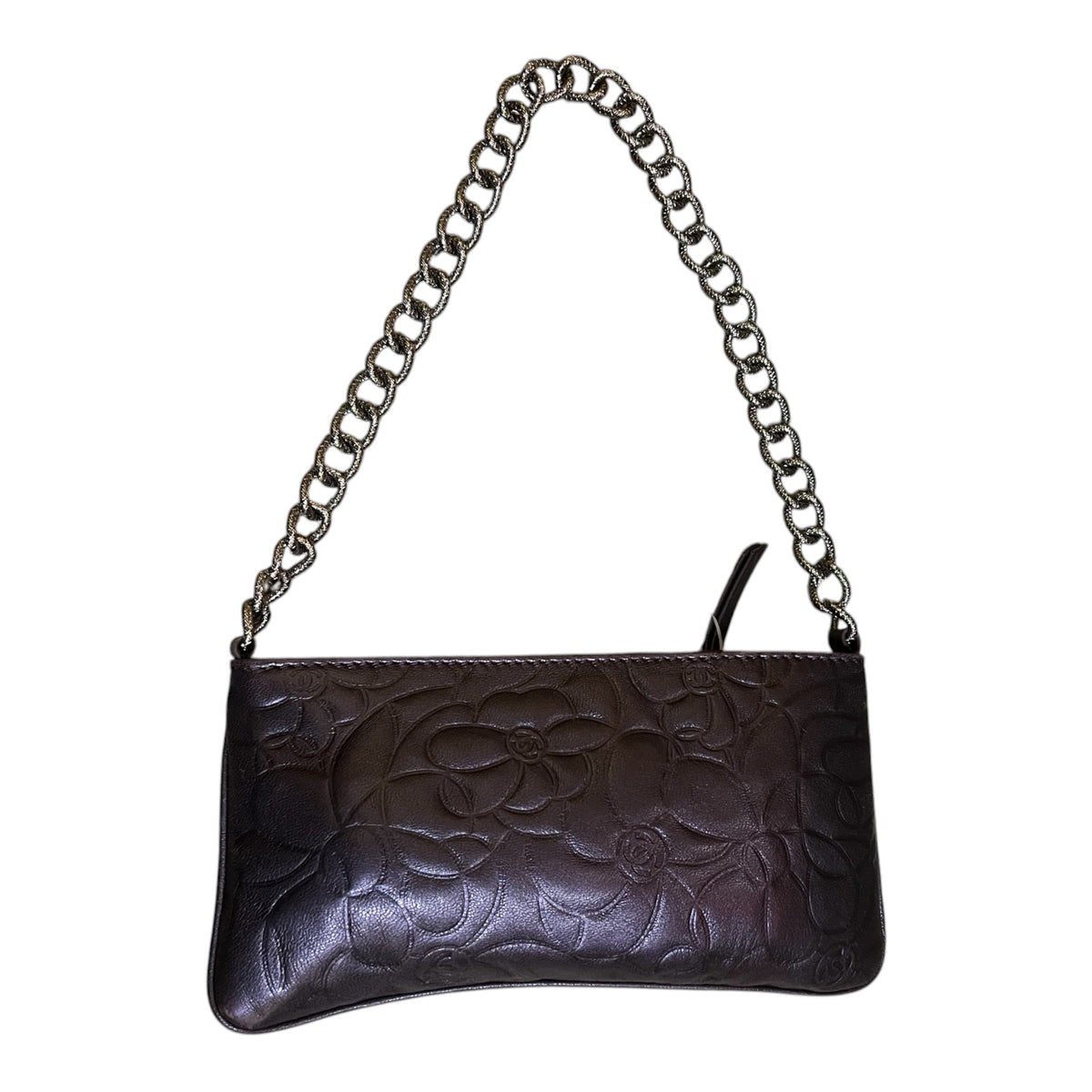 2003 Chanel Embossed Lambskin Camellia Chain Pochette