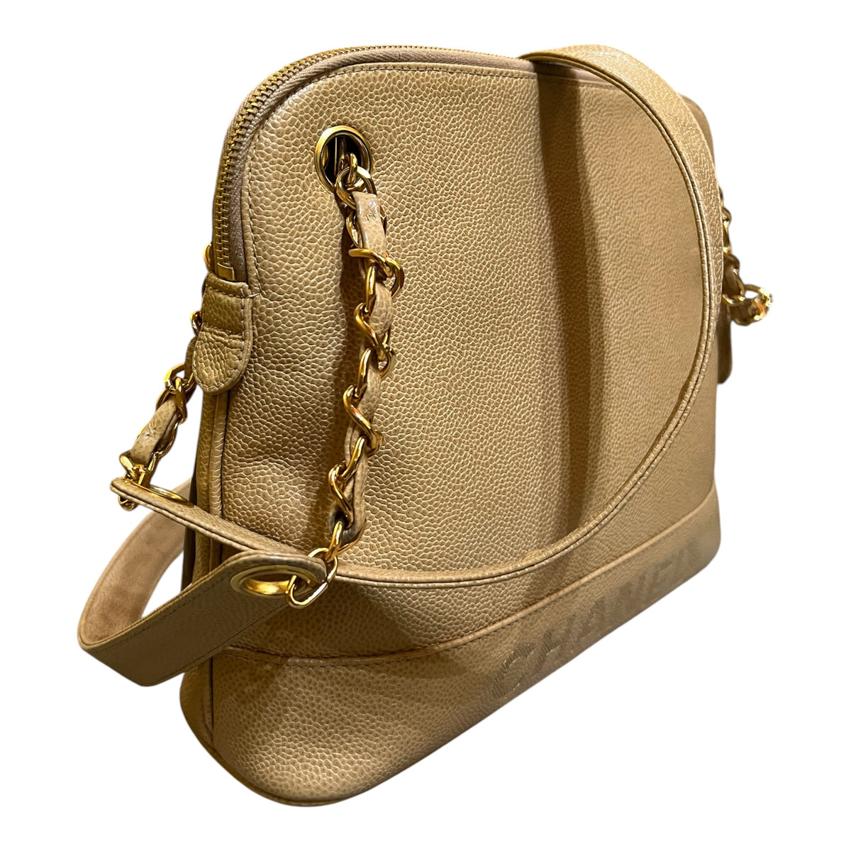 1996 Chanel Caviar Leather Logo Chain Shoulder Bag