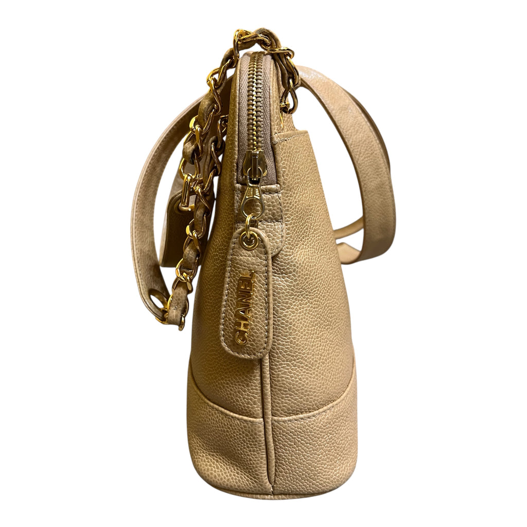 1996 Chanel Caviar Leather Logo Chain Shoulder Bag
