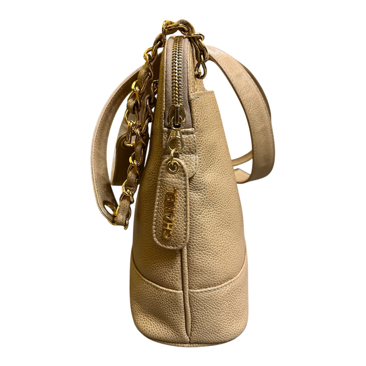 1996 Chanel Caviar Leather Logo Chain Shoulder Bag