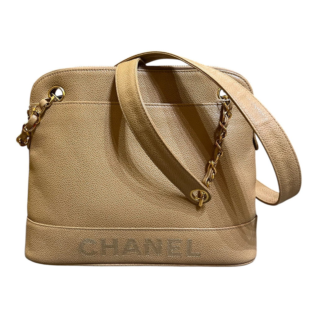 1996 Chanel Caviar Leather Logo Chain Shoulder Bag