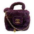 2021 Chanel Handbag Small Quilted Shearling Vanity Case