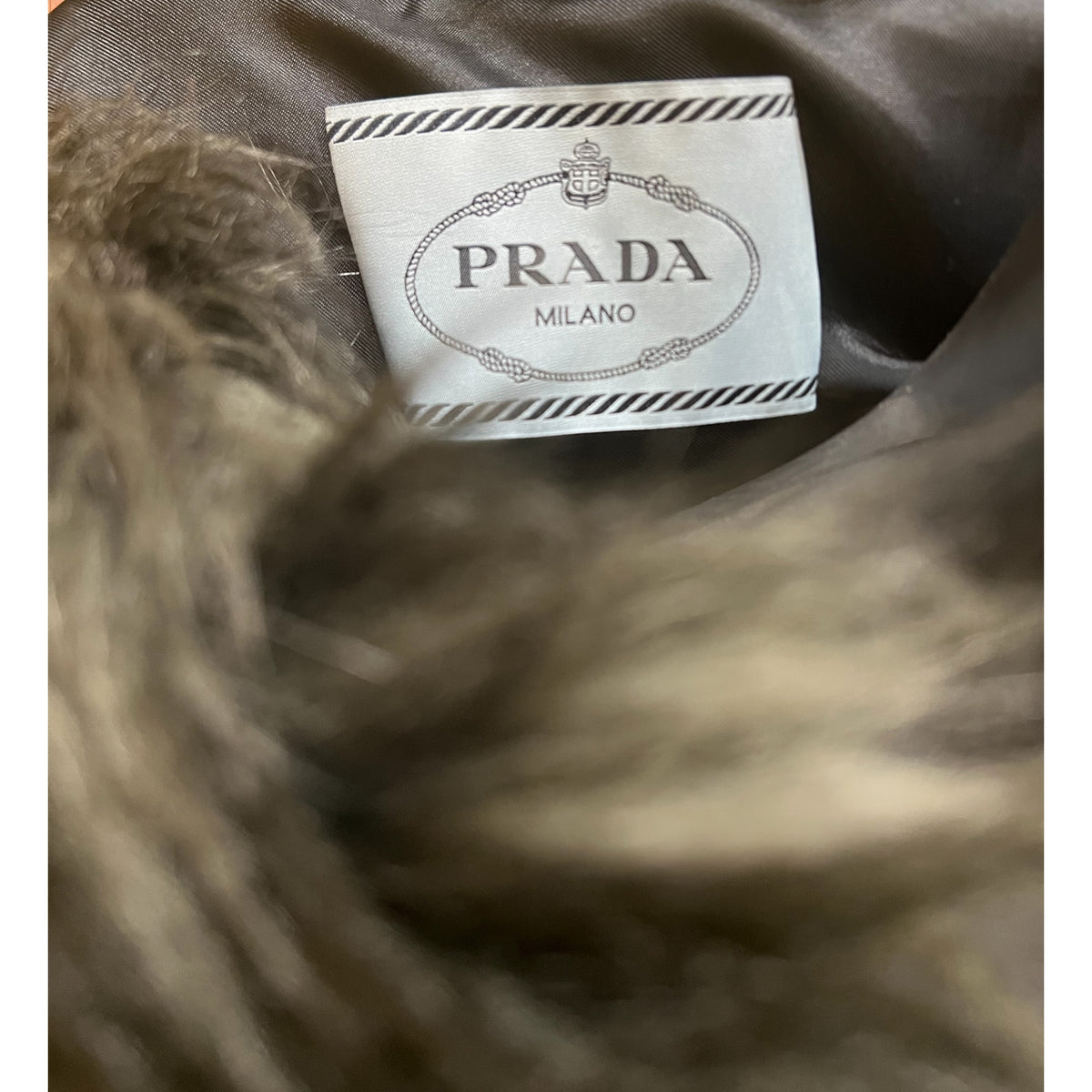 Black Prada Fake Fur Coat