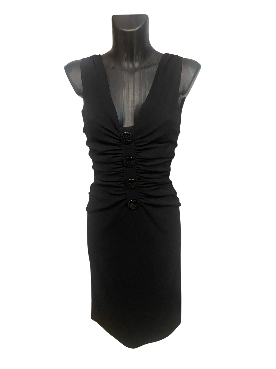 Dolce & Gabbana black sheath v-neck dress