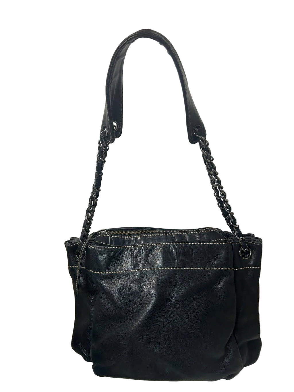 Chanel Black Lambskin LAX Accordion Camera Shoulder Bag 2003/2004