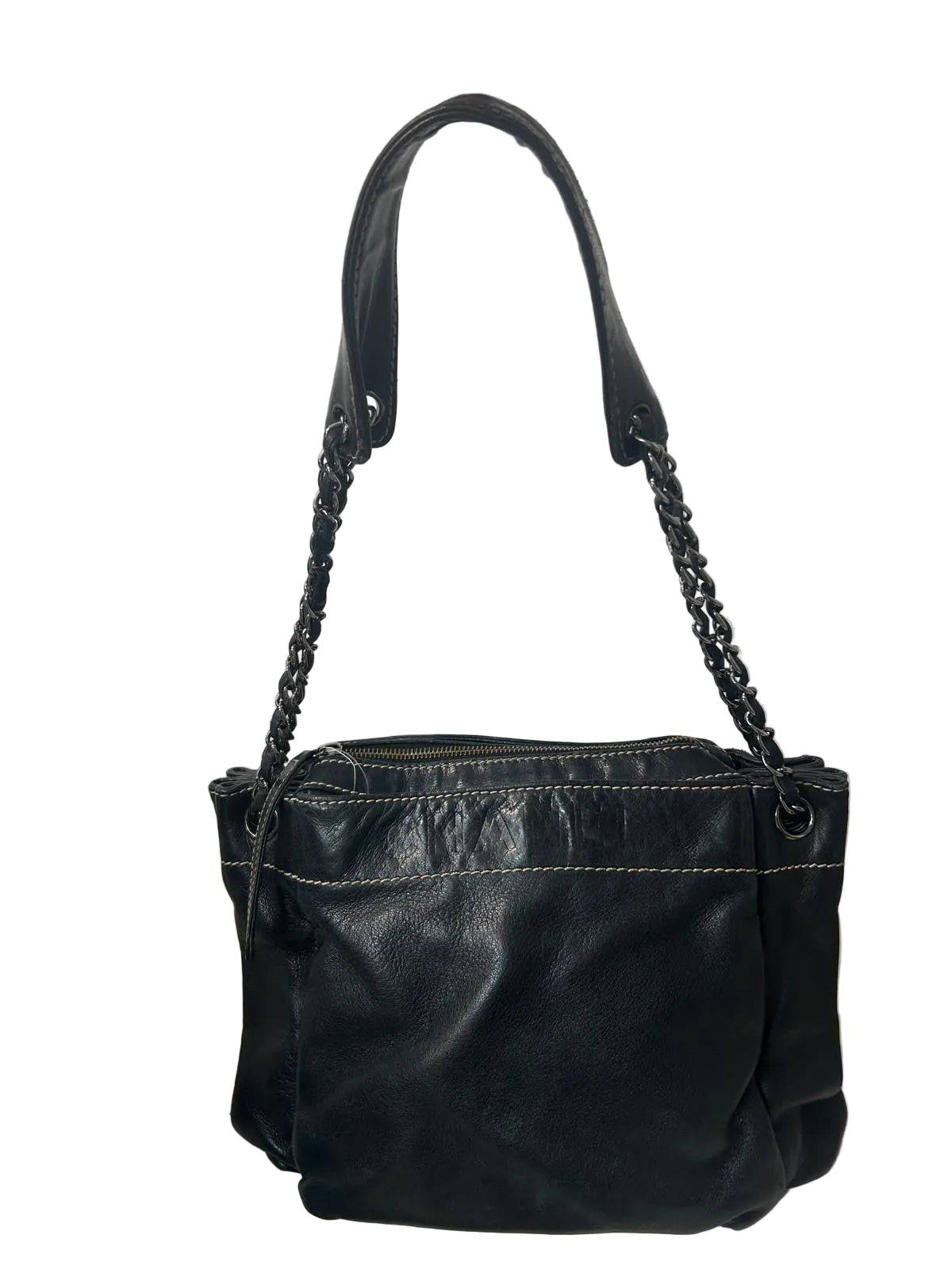 Chanel Black Lambskin LAX Accordion Camera Shoulder Bag 2003/2004