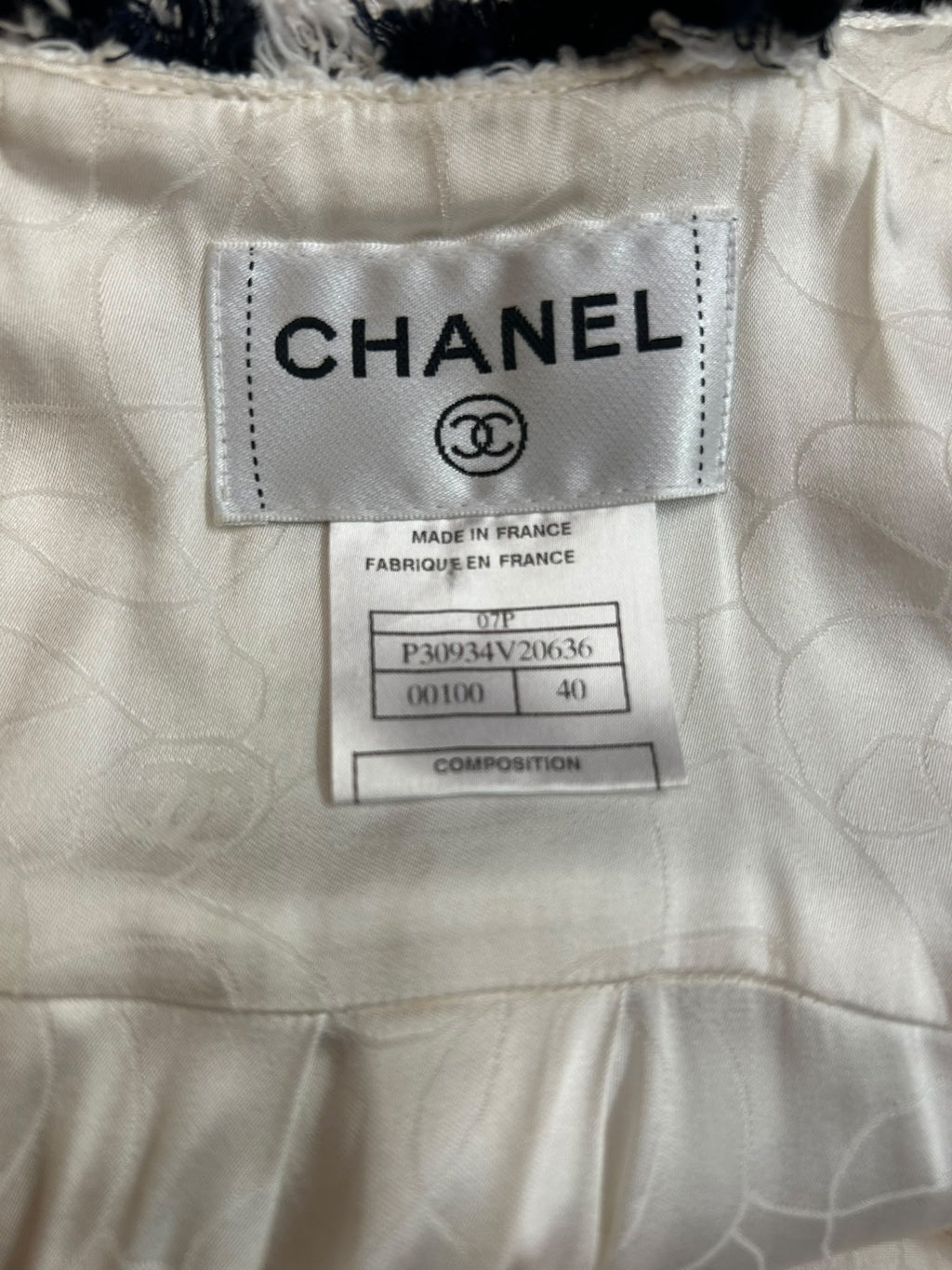 SS07 Chanel Black and White Tweed Dress