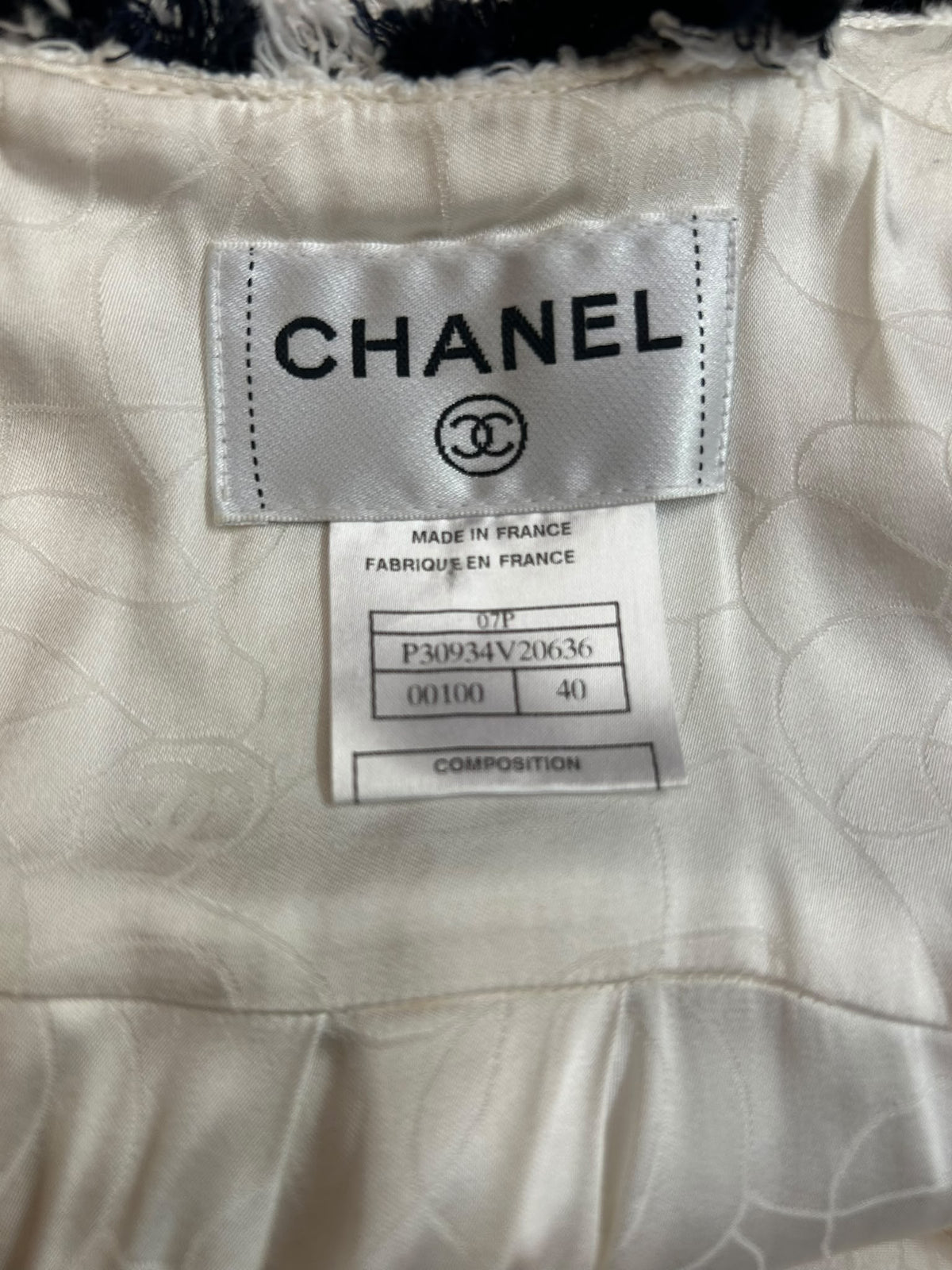SS07 Chanel Black and White Tweed Dress