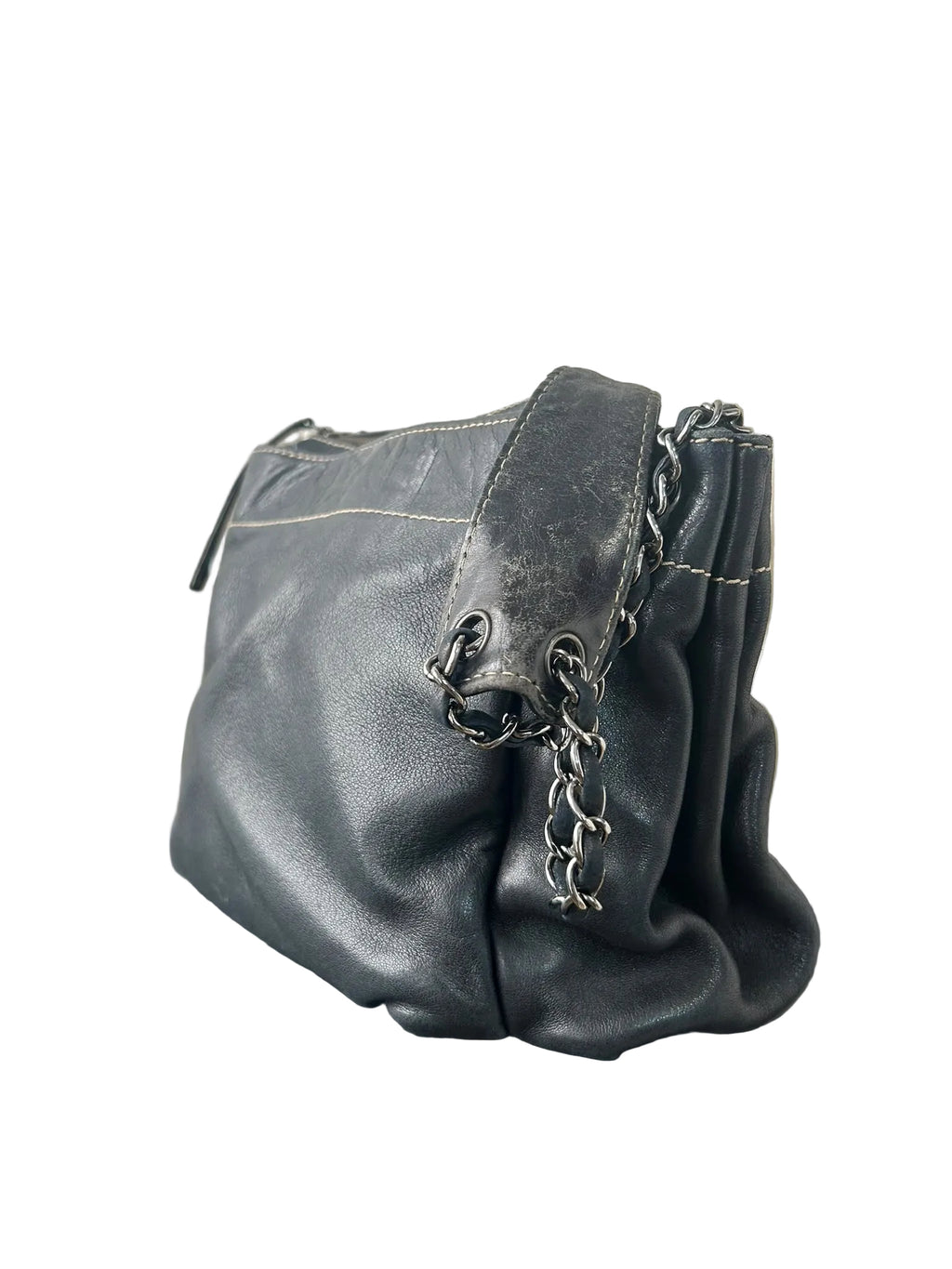 Chanel Black Lambskin LAX Accordion Camera Shoulder Bag 2003/2004