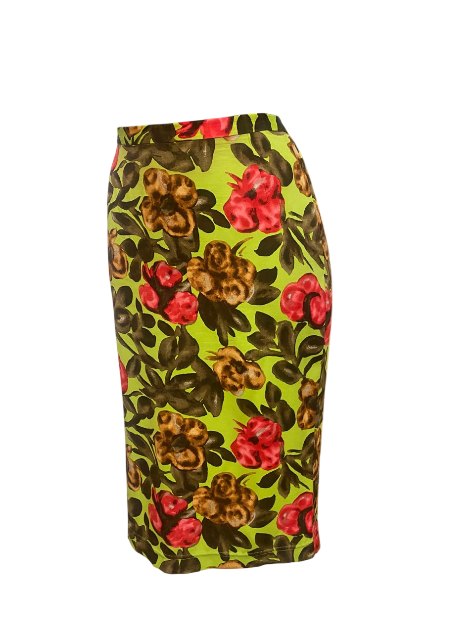 Dolce & Gabbana Green Floral Print Silk Skirt