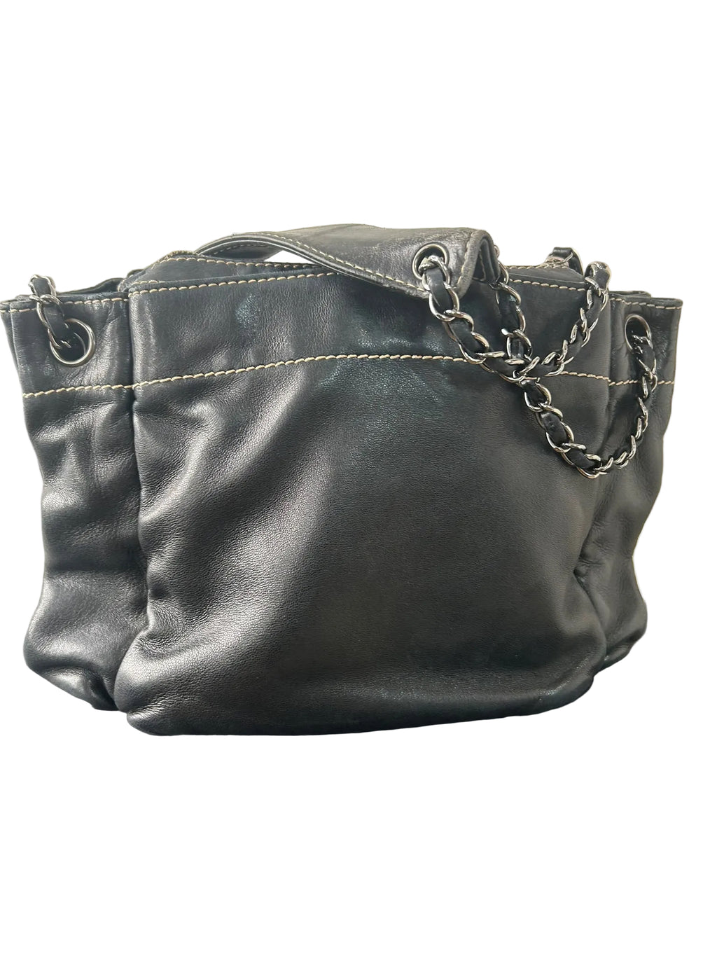 Chanel Black Lambskin LAX Accordion Camera Shoulder Bag 2003/2004