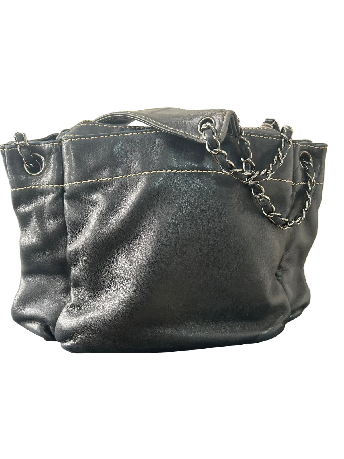 Chanel Black Lambskin LAX Accordion Camera Shoulder Bag 2003/2004