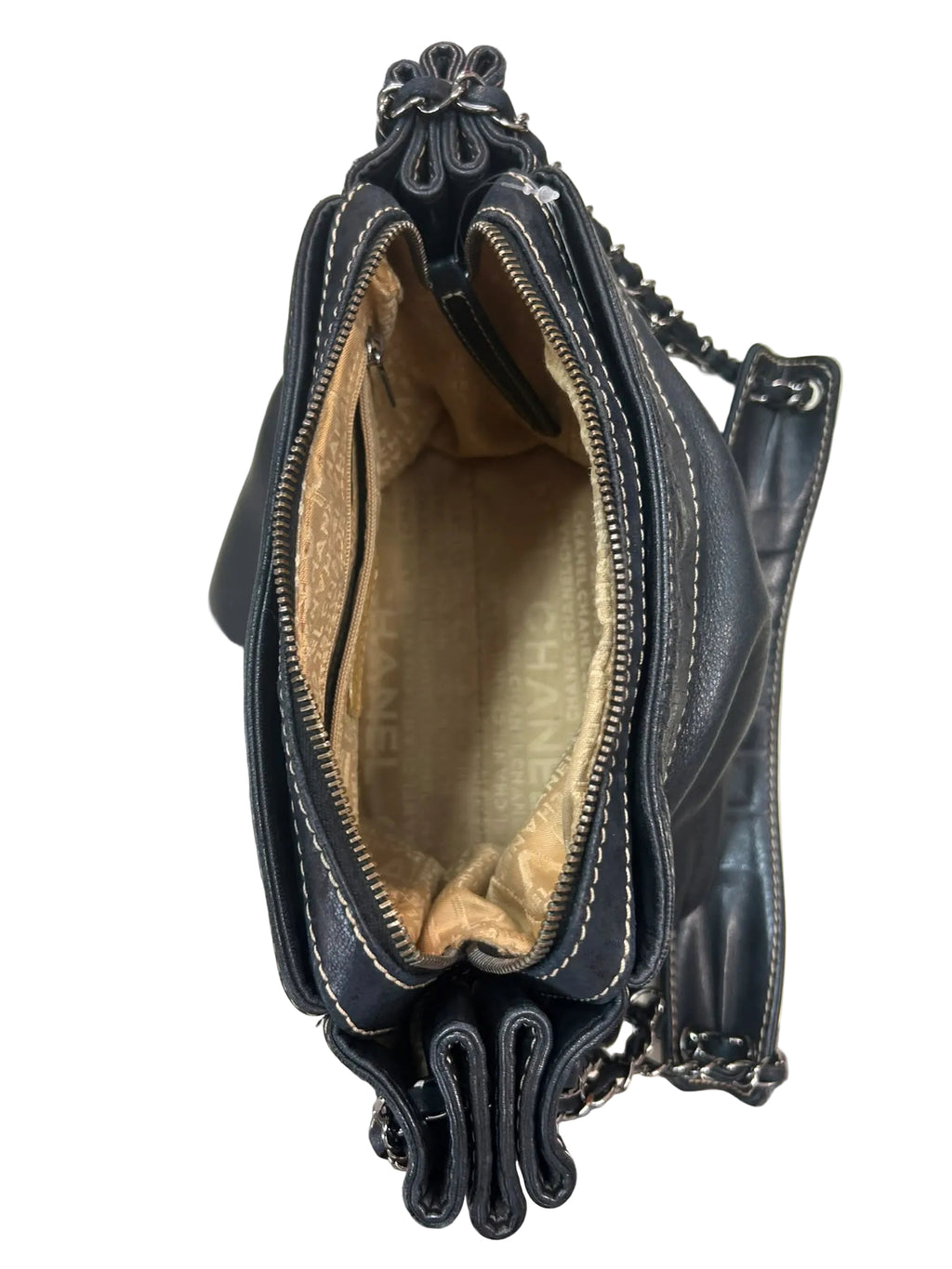 Chanel Black Lambskin LAX Accordion Camera Shoulder Bag 2003/2004