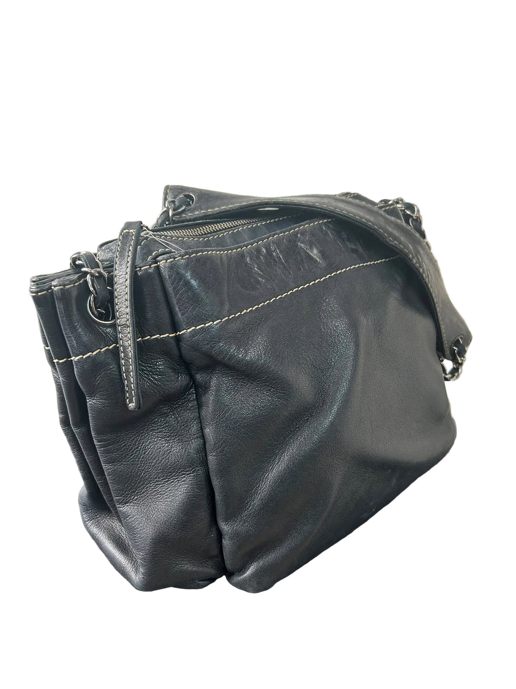 Chanel Black Lambskin LAX Accordion Camera Shoulder Bag 2003/2004