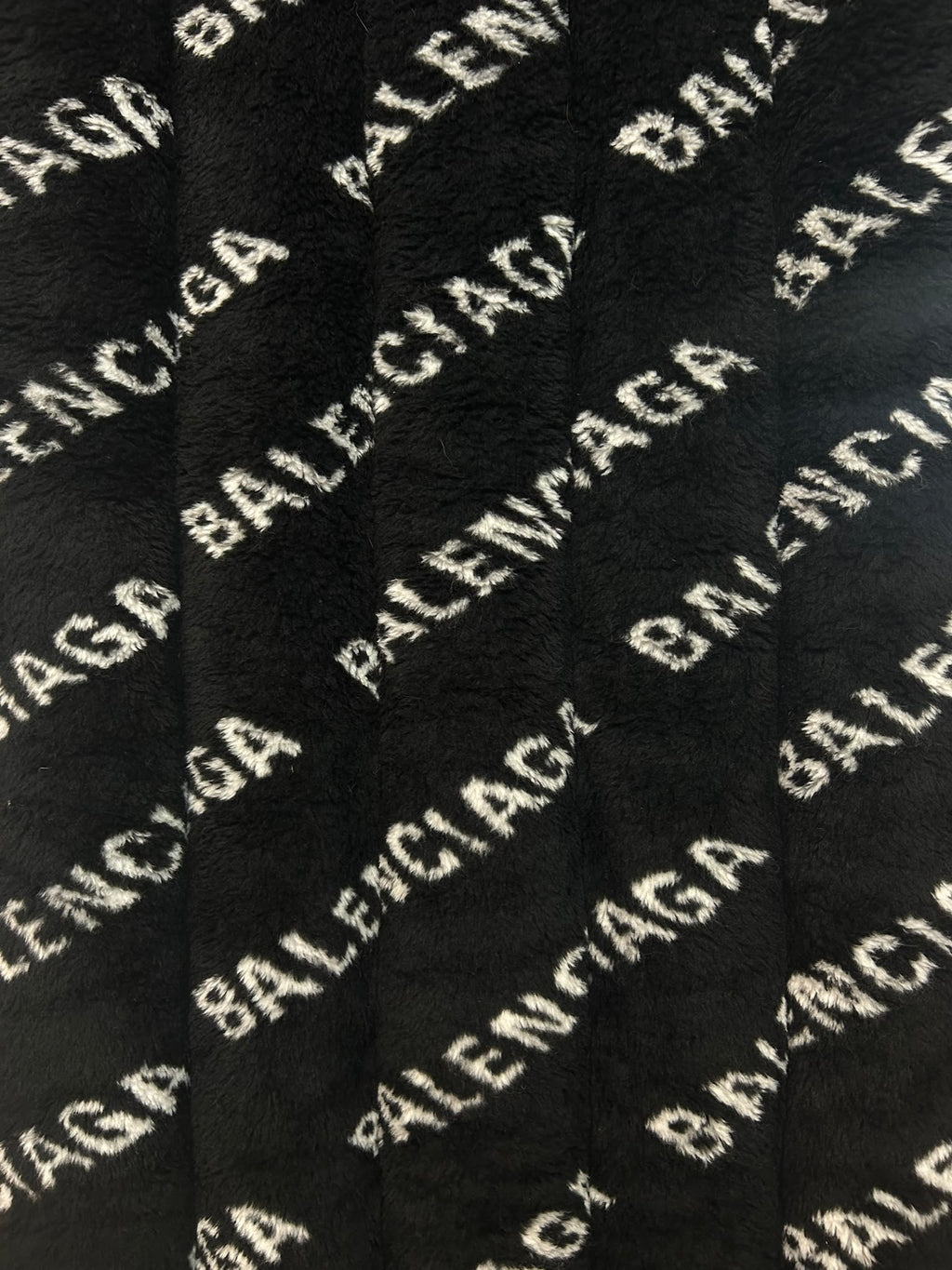 Balenciaga XXL Logo Scarf in Faux Fur