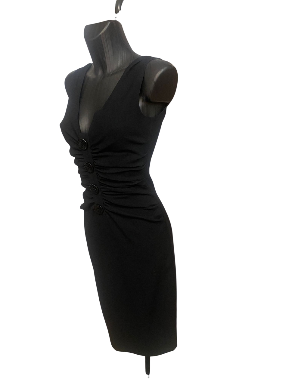 Dolce & Gabbana black sheath v-neck dress