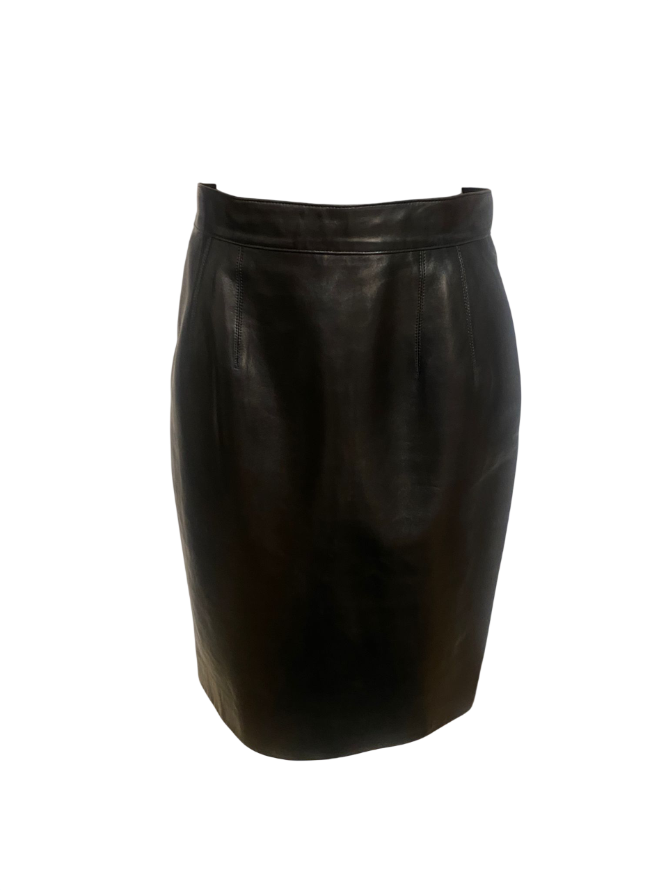 Christian Dior black leather skirt