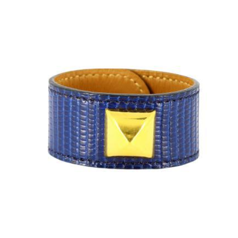 Hermes Medor blue lizard bracelet